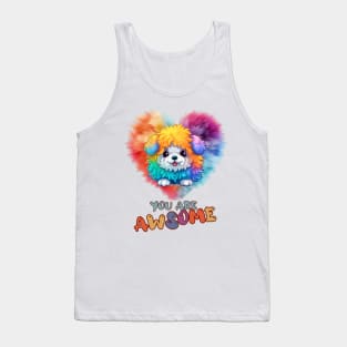 Fluffy: "You are awsome" collorful, cute, furry animals Tank Top